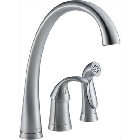 Delta Delta 4380-AR-DST Pilar Waterfall Single-Handle Kitchen Faucet with Spray in Arctic Stainless 4380-AR-DST